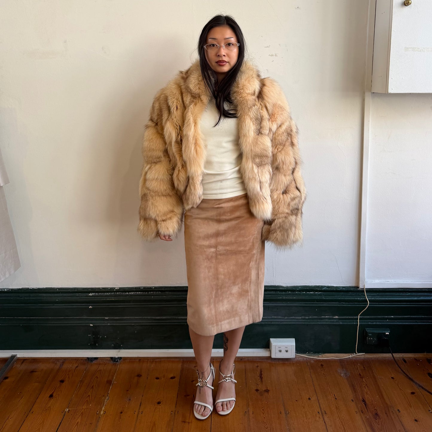 Yves Saint Laurent Suede Pencil Skirt