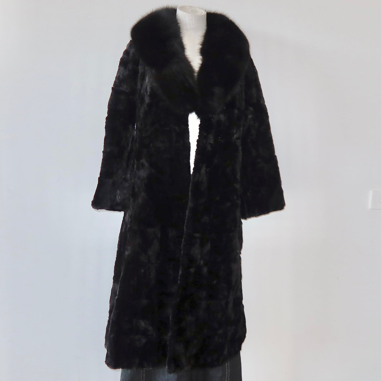 Vintage Black Real Fur Coat