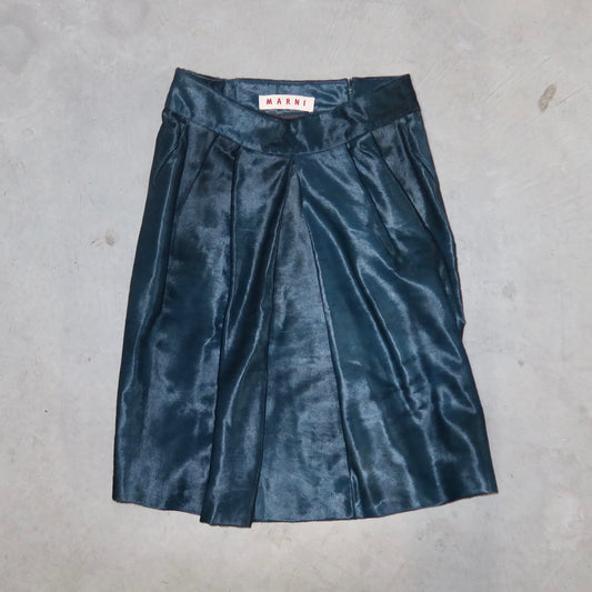 Marni Blue Cowhide Skirt