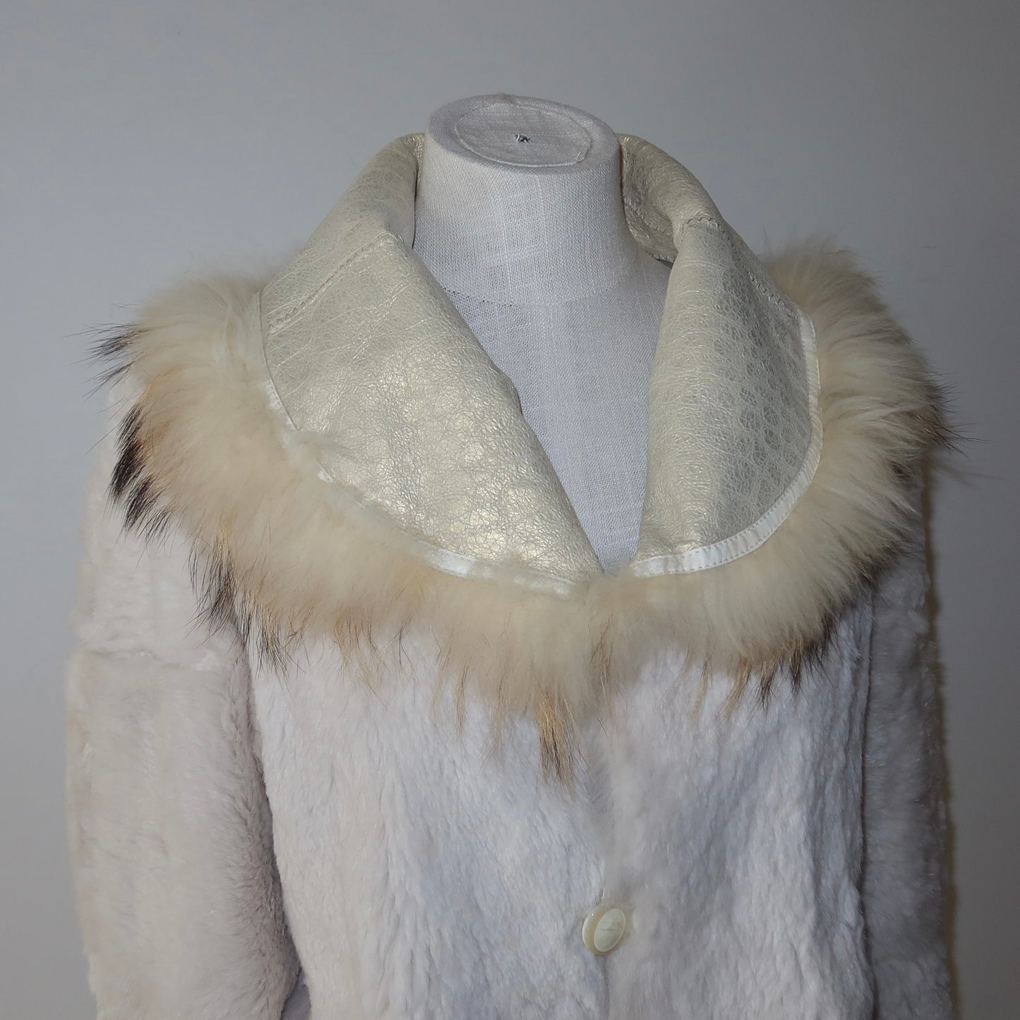 Vintage Gold Leather and Real Fur Reversible Jacket