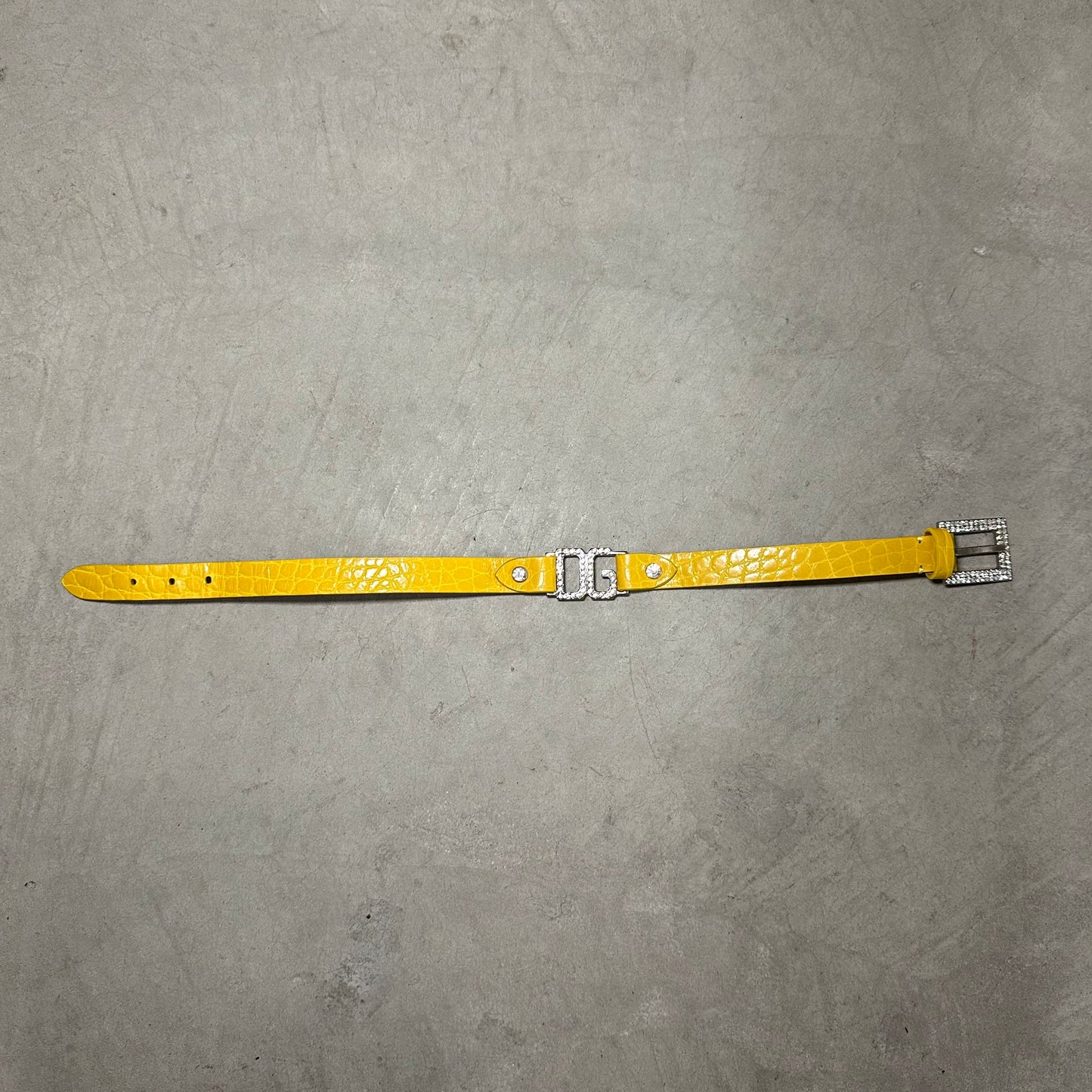 Dolce & Gabbana Yellow Leather Choker