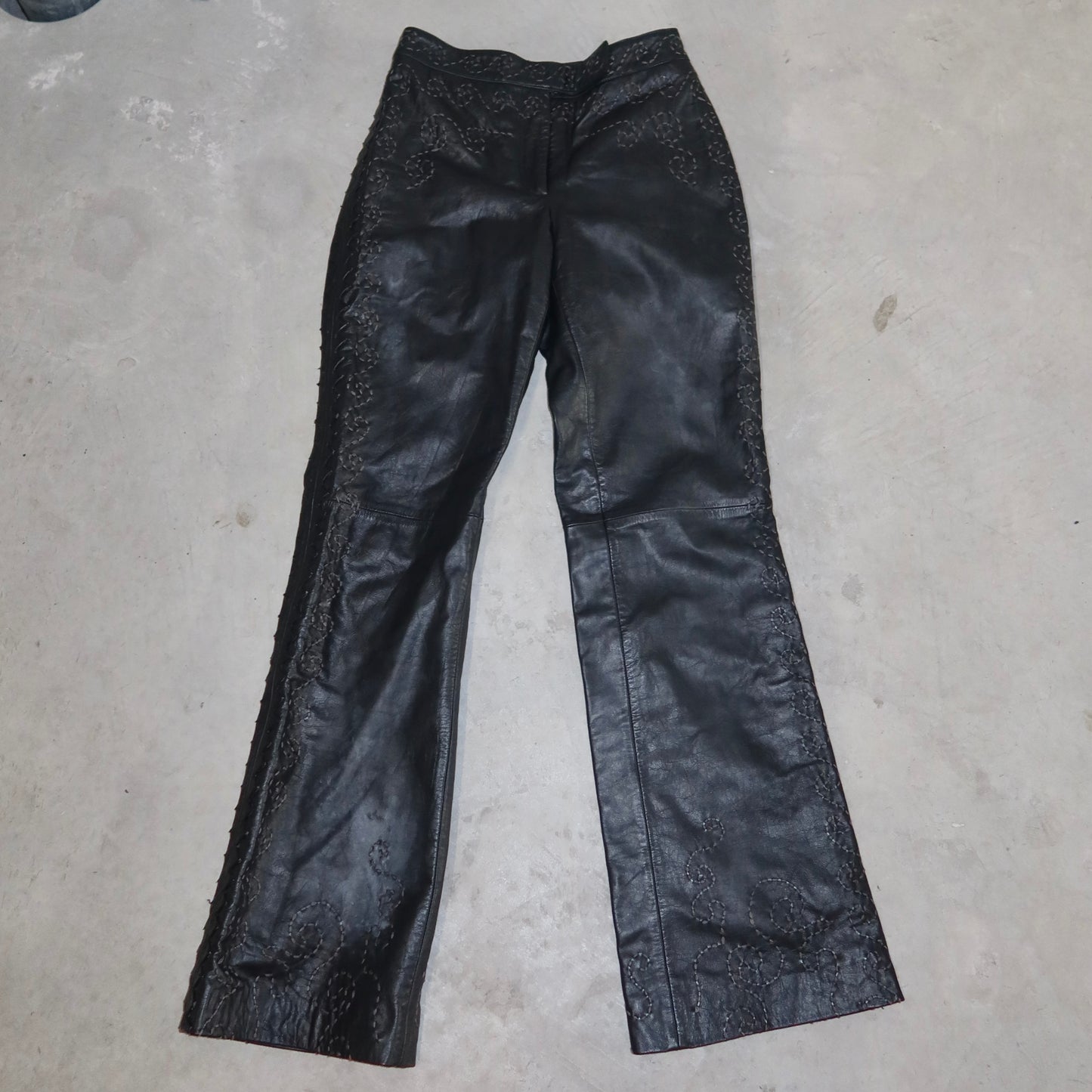 Philosophy di Alberta Ferretti Embroidered Leather Trousers