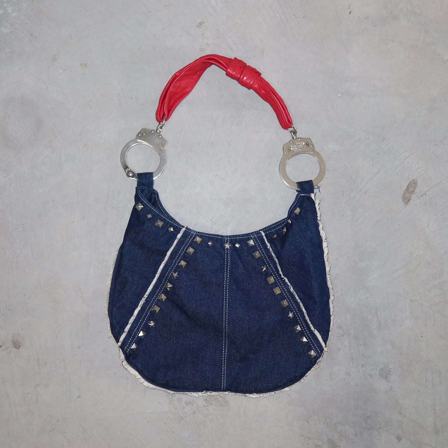 Cuffz Rare Studded Denim Double Cuff Tote