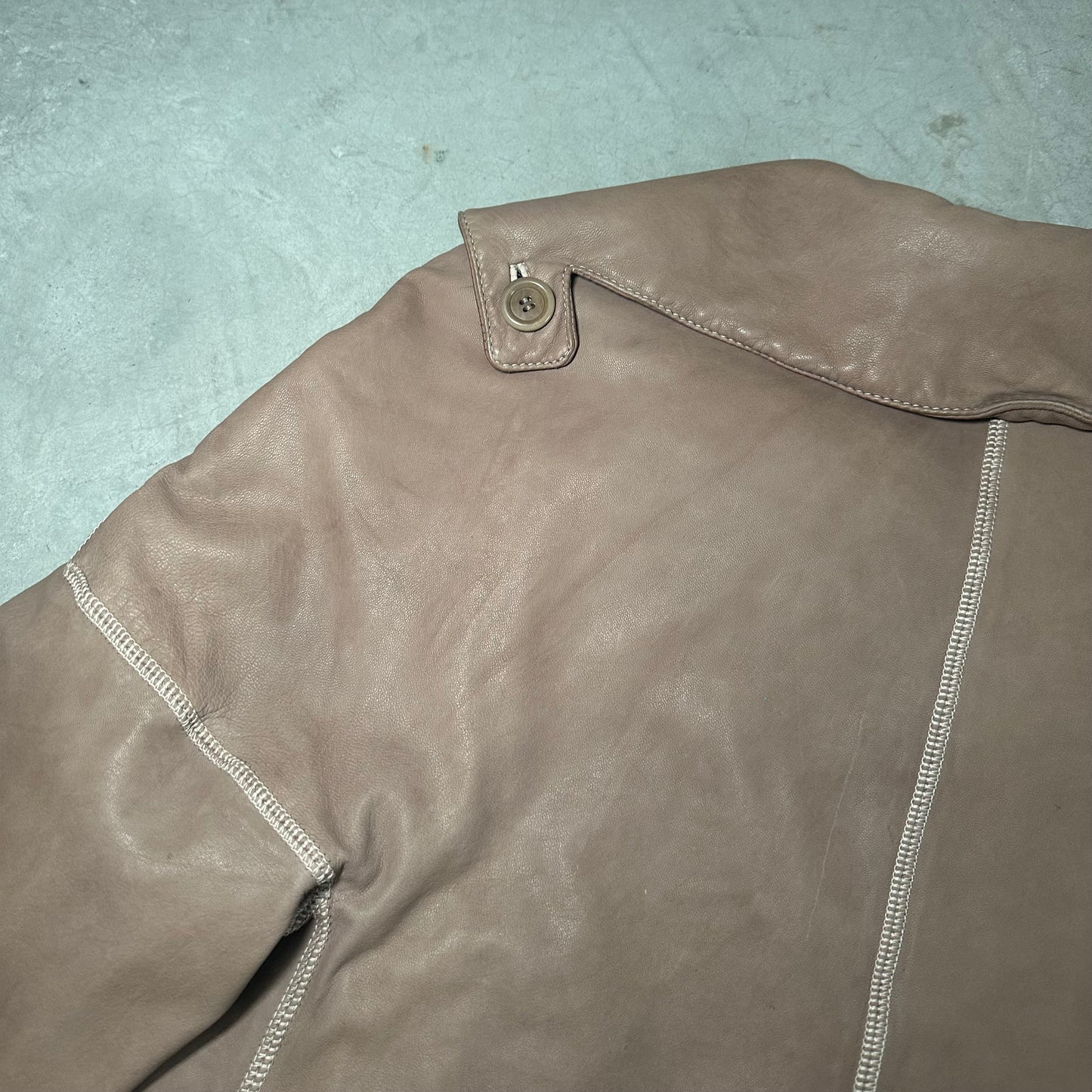 Marni Brown Leather Cropped Jacket