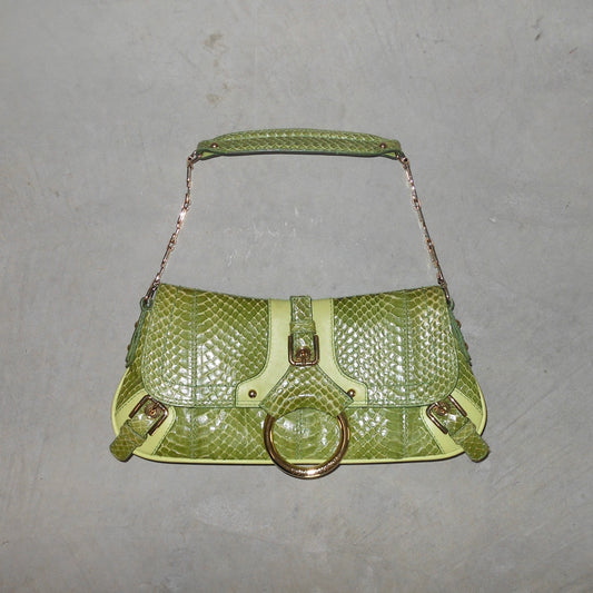 Dolce & Gabbana Flap Front FW04 Green Python Handbag