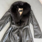Vintage Leather Fur Lined Trench