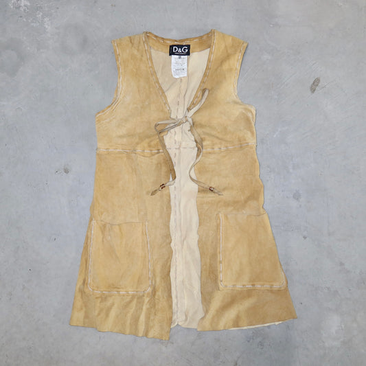 D&G Suede Tie Front Top
