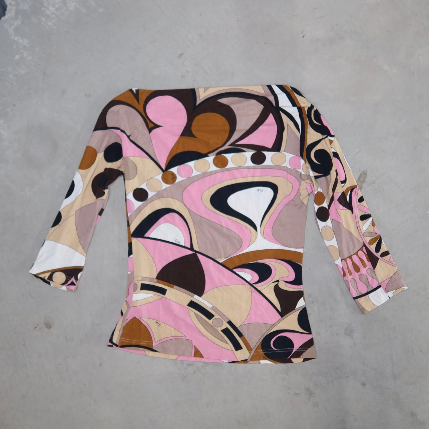 Emilio Pucci Pink Printed Boat Neck Top