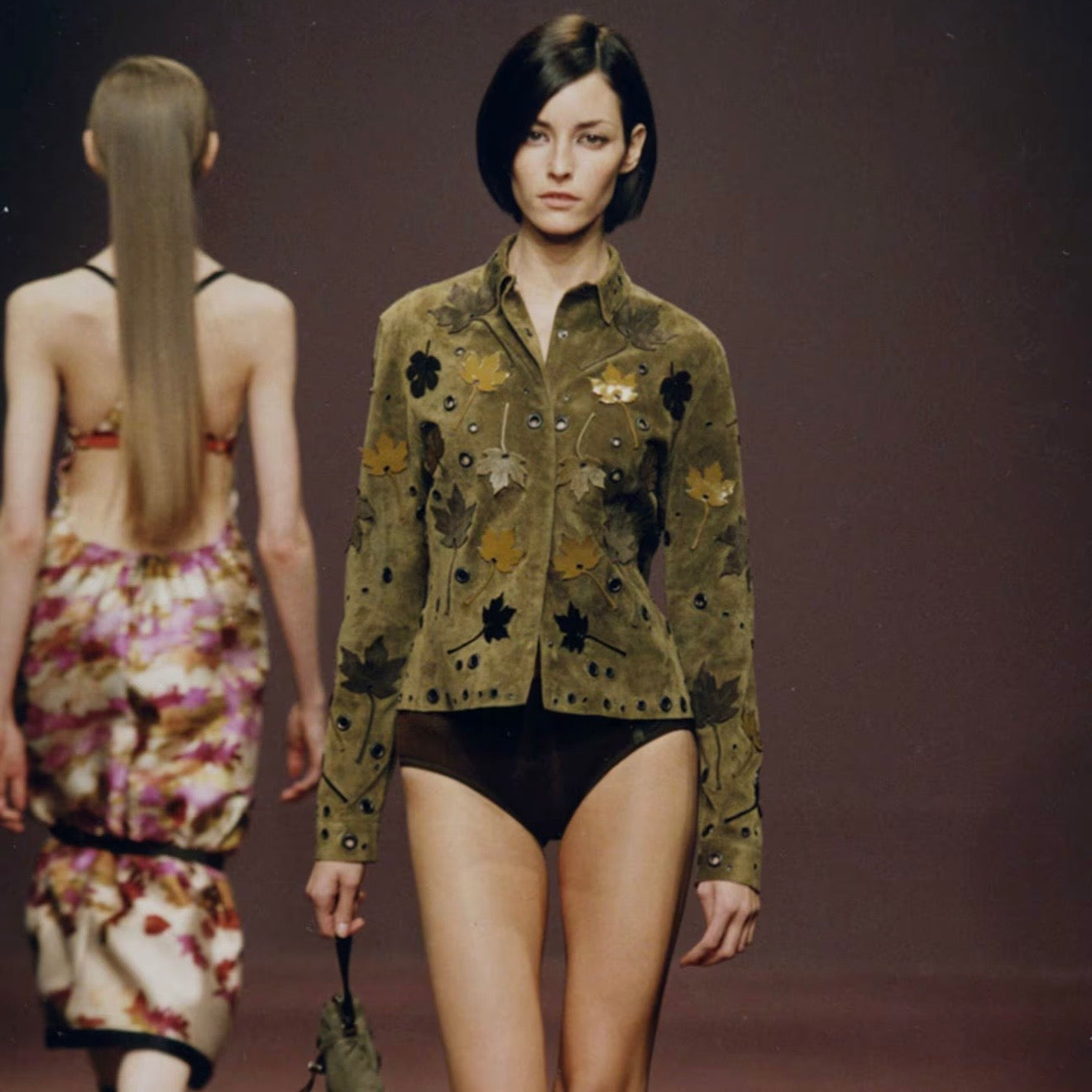 Prada AW1999 Leather Leaf Necklace