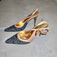 D&G Monogram Denim Heels (37)