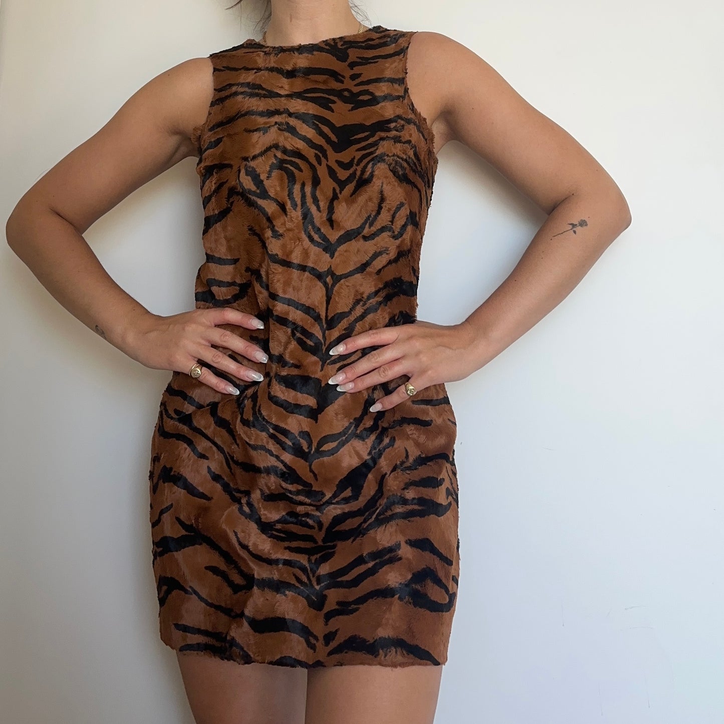 Versace Faux Fur Tiger Print Set