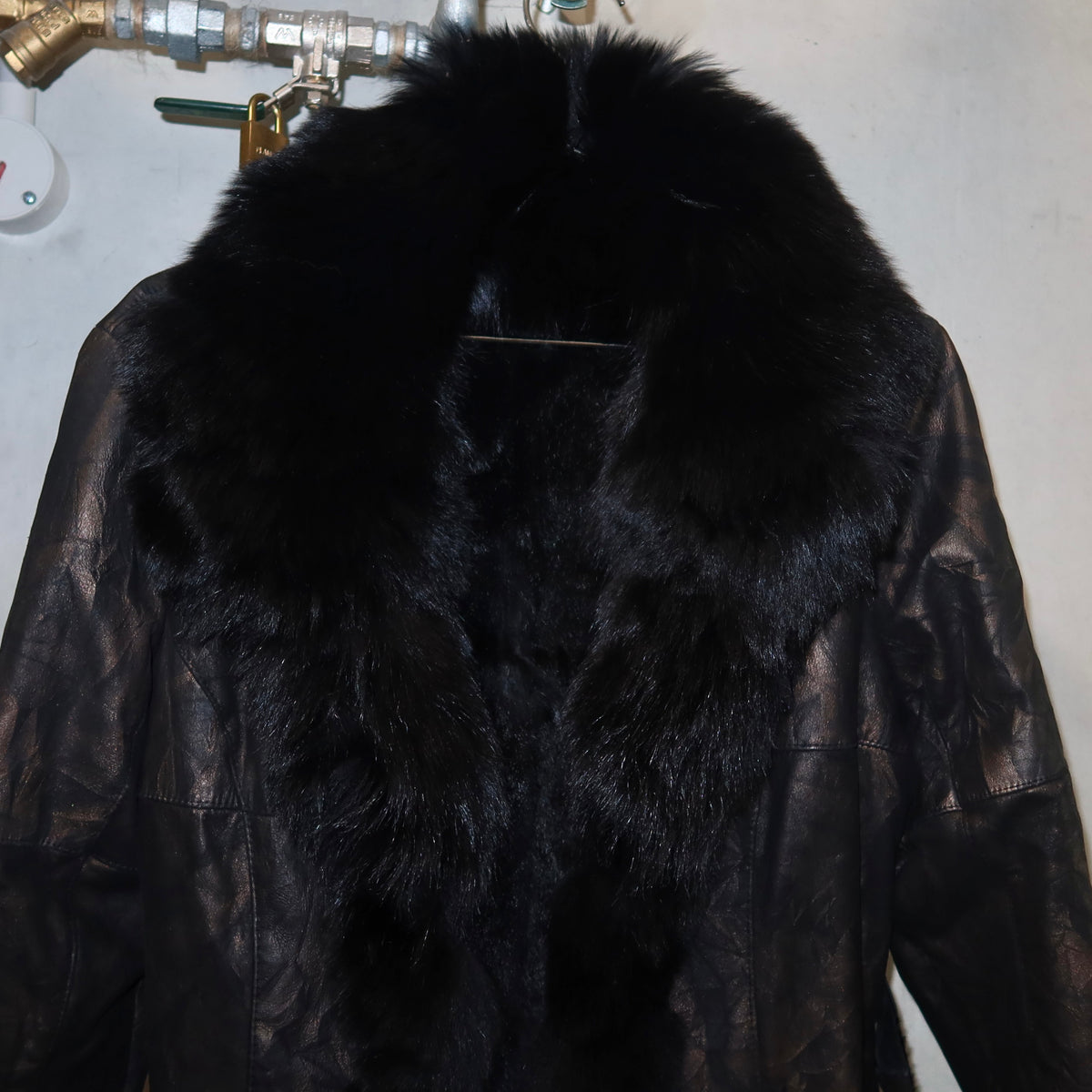 Vintage Fur Lined Leather Coat