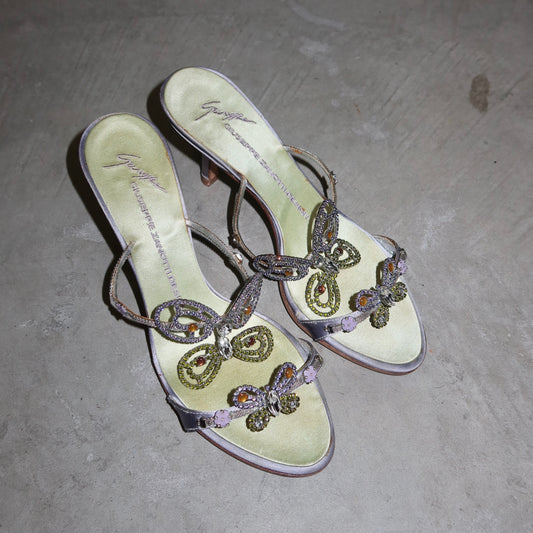 Giuseppe Zanotti Rare Bejewelled Butterfly Heels (36.5)
