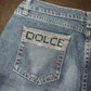 Dolce & Gabbana Rare Straight Leg Jeans with Rhinestone Pockets