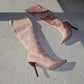 Gucci AW1999 Pink Silk Thigh High Boots