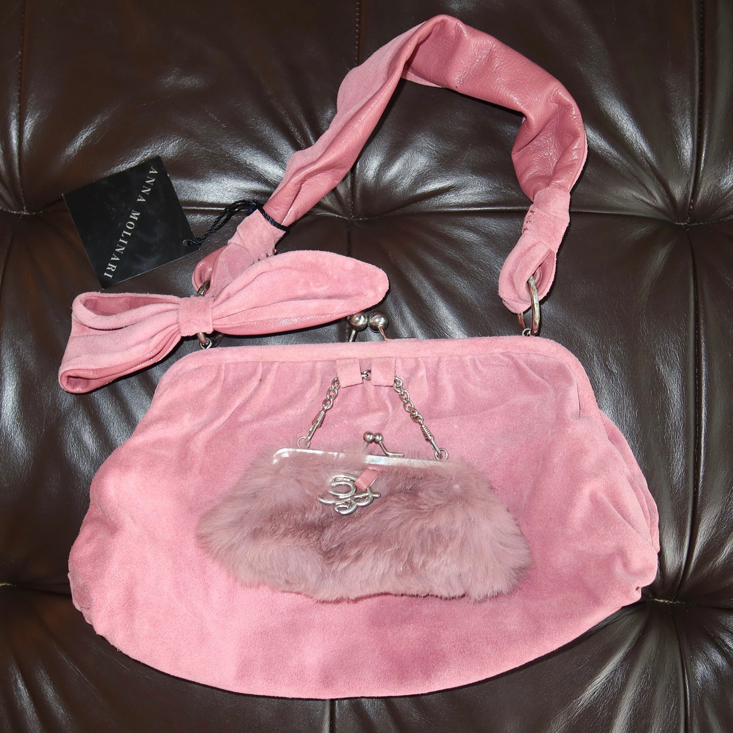 Anna Molinari Suede Bag