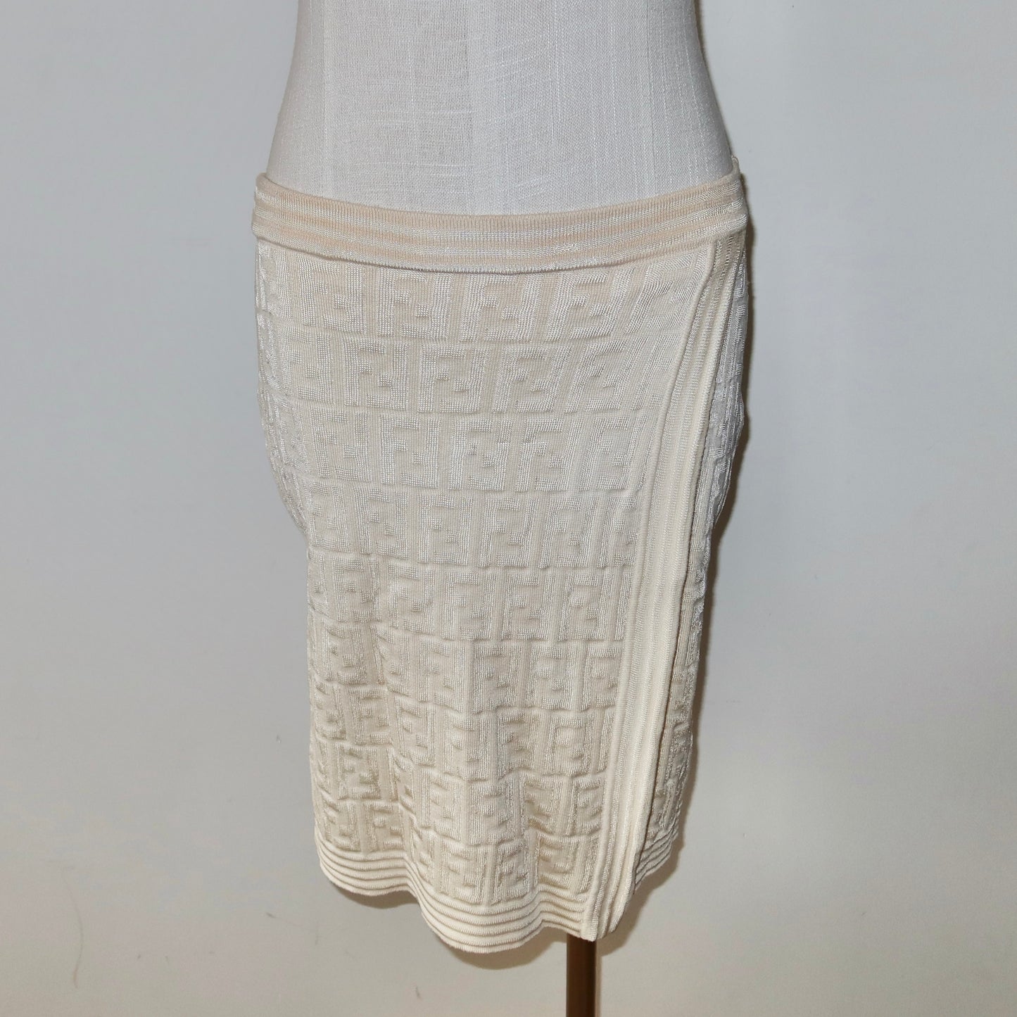 Fendi Cream Zucca Print Skirt