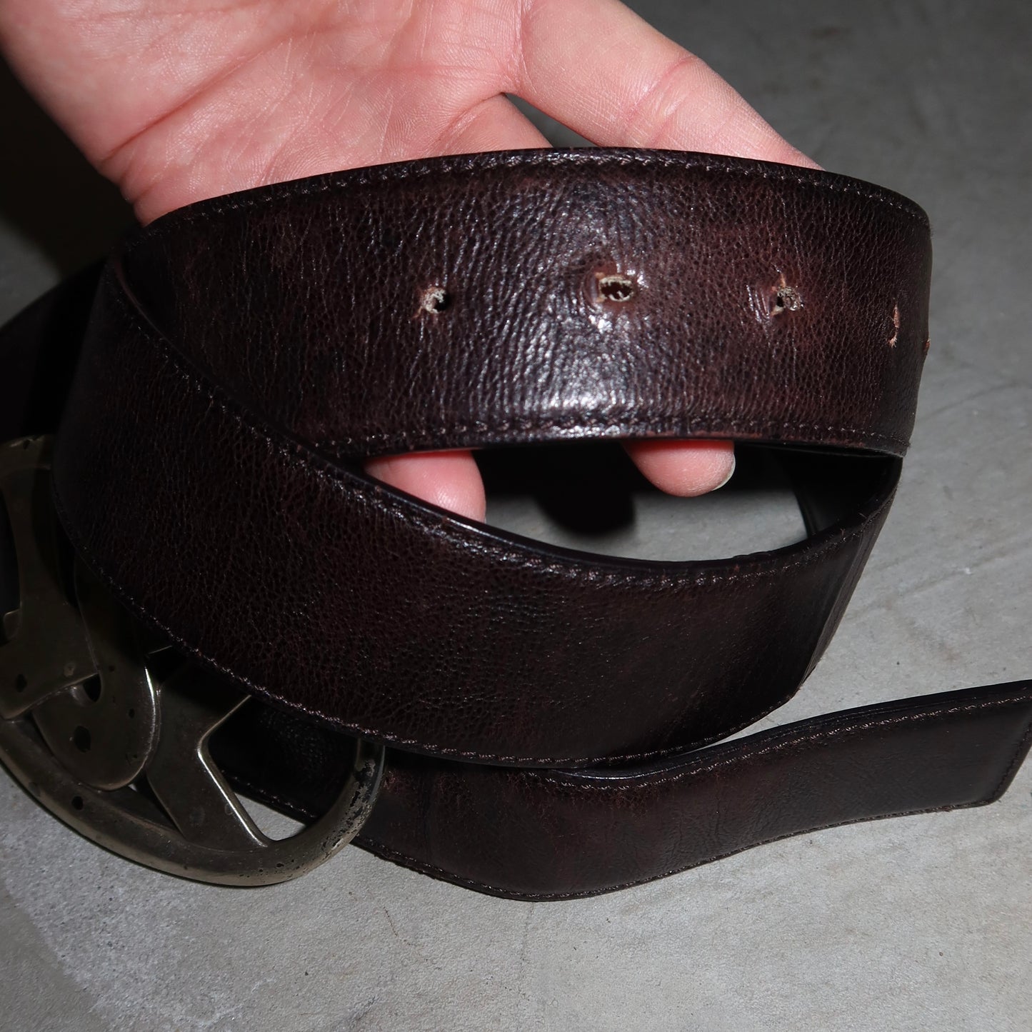 YSL AW2003 Brown Leather Belt (Unisex)