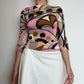 Emilio Pucci Pink Printed Boat Neck Top