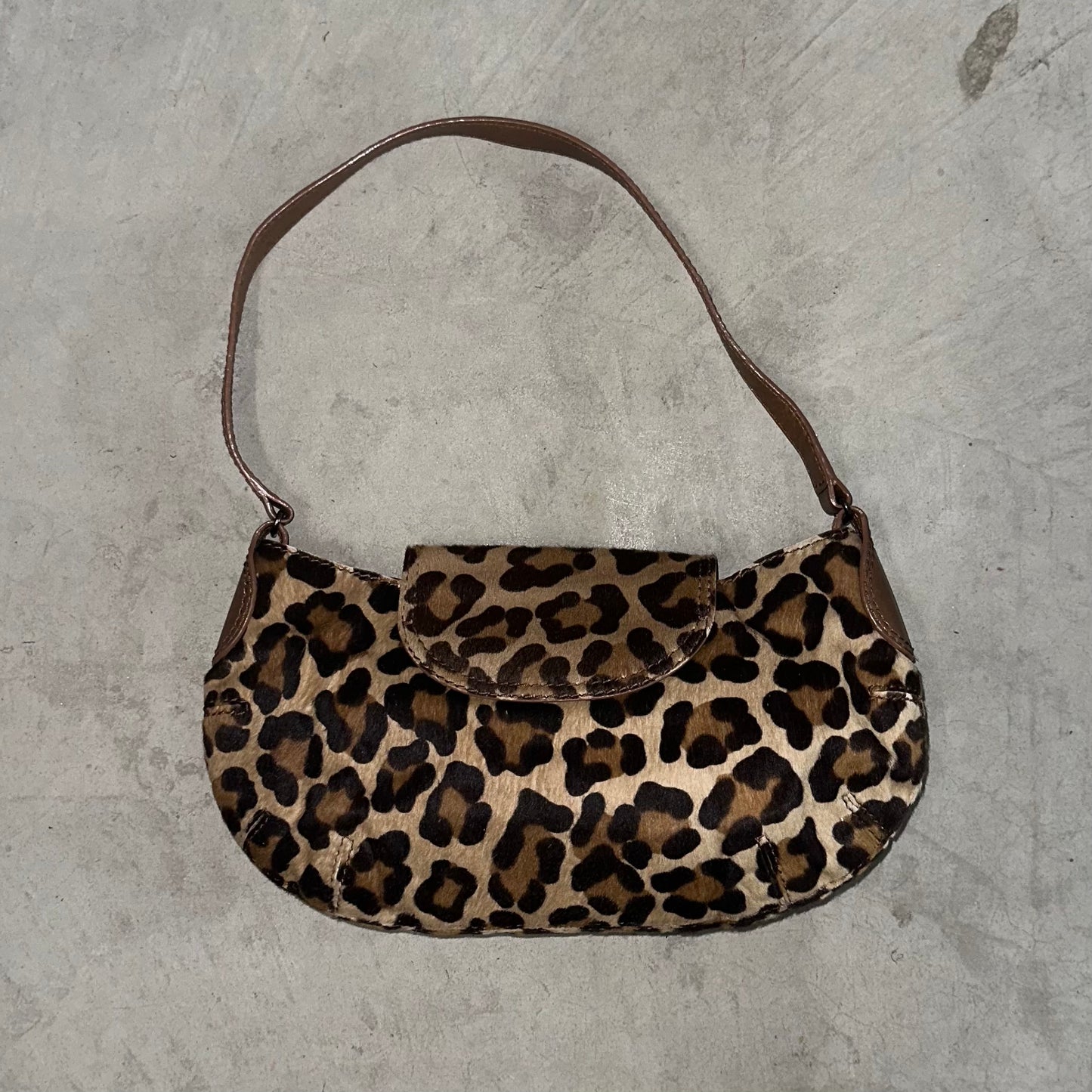 Anya Hindmarch Leopard Print Pony Hair Buckle Bag