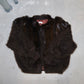 Vintage Brown Angora and Real Fur Cardigan