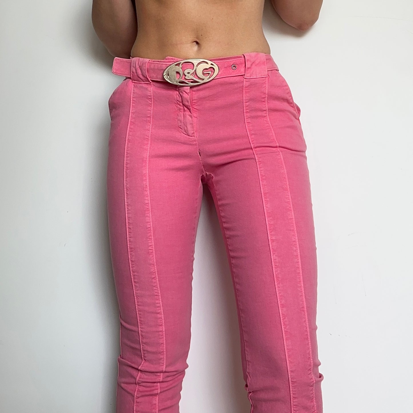 D&G Pink Capris with Belt