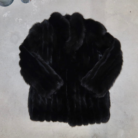 Vintage Black Fox Fur Coat