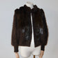 Vintage Brown Angora and Real Fur Cardigan