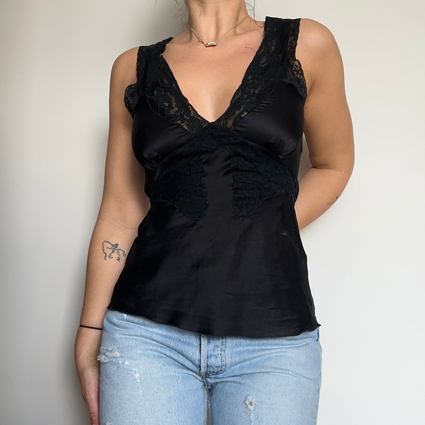 Blumarine Black Silk Lace Camisole