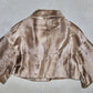 Marni Grey Lamb Fur Cropped Jacket