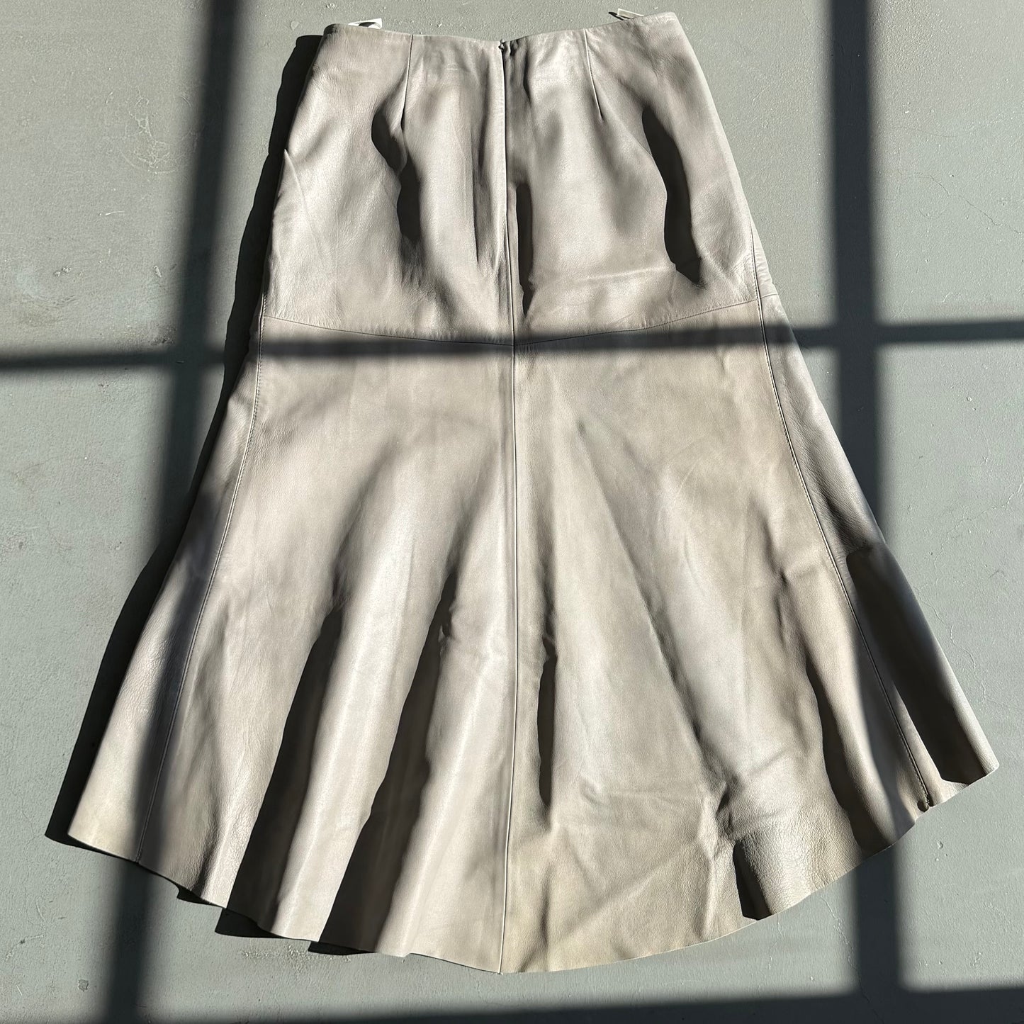 DKNY Grey Leather Skirt