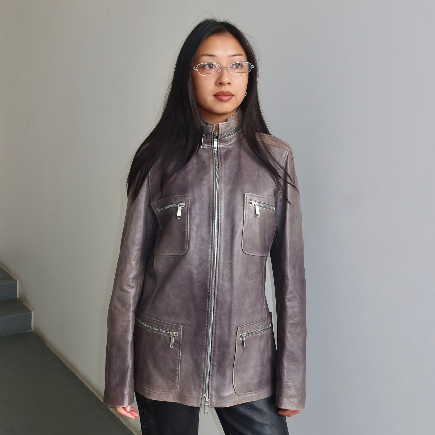 Celine Grey Leather Jacket