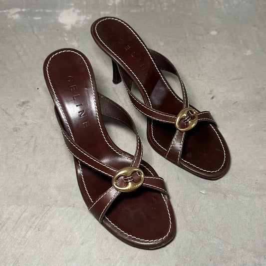 Celine Brown Leather Heels