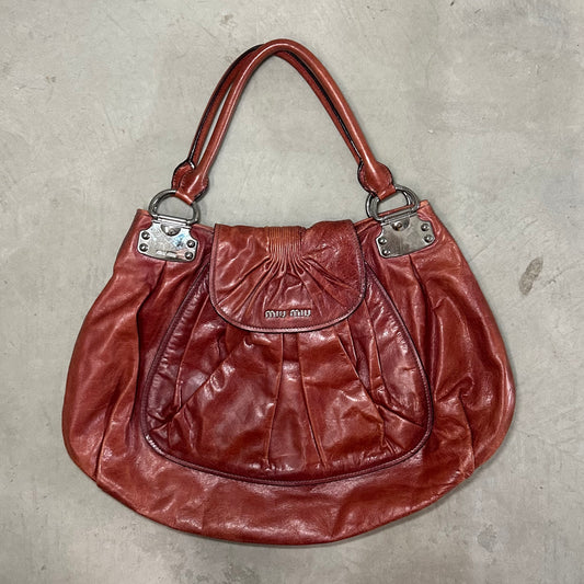 Miu Miu Oversized Rust Leather Bag
