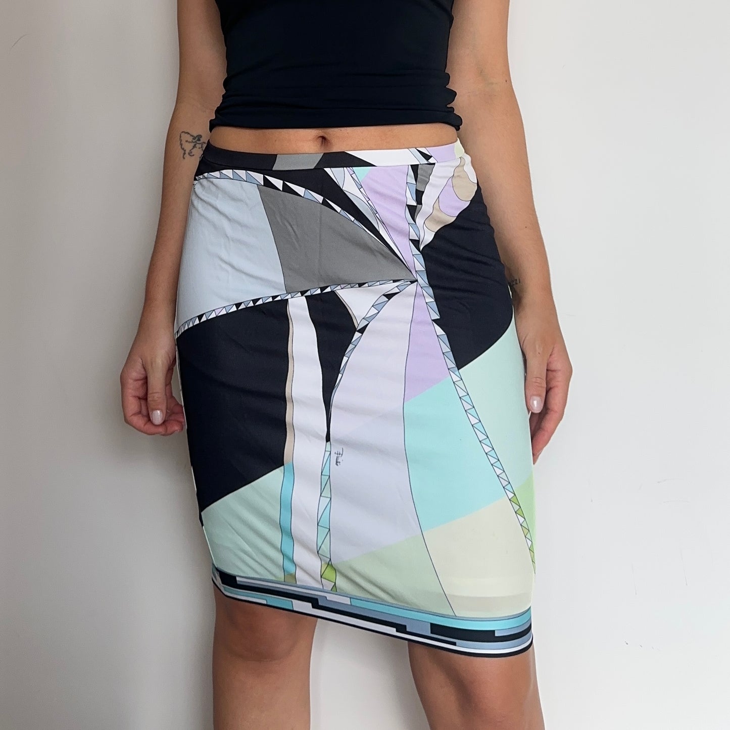 Emilio Pucci Slinky Patterned Midi Skirt