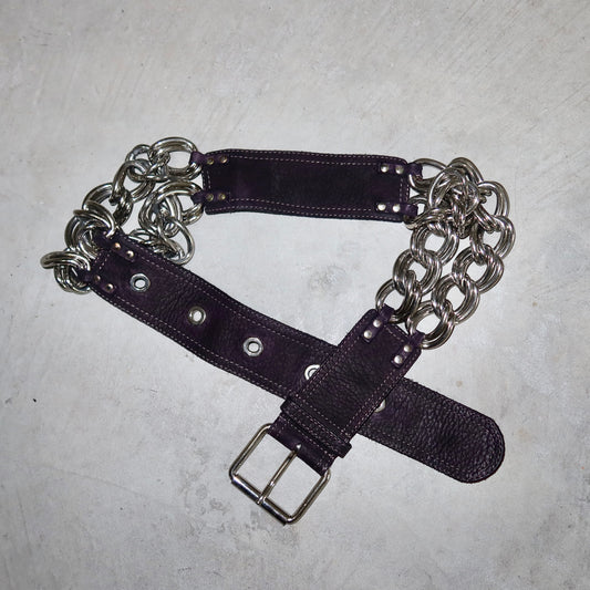 Chloé AW2003 Black Suede Chain Belt