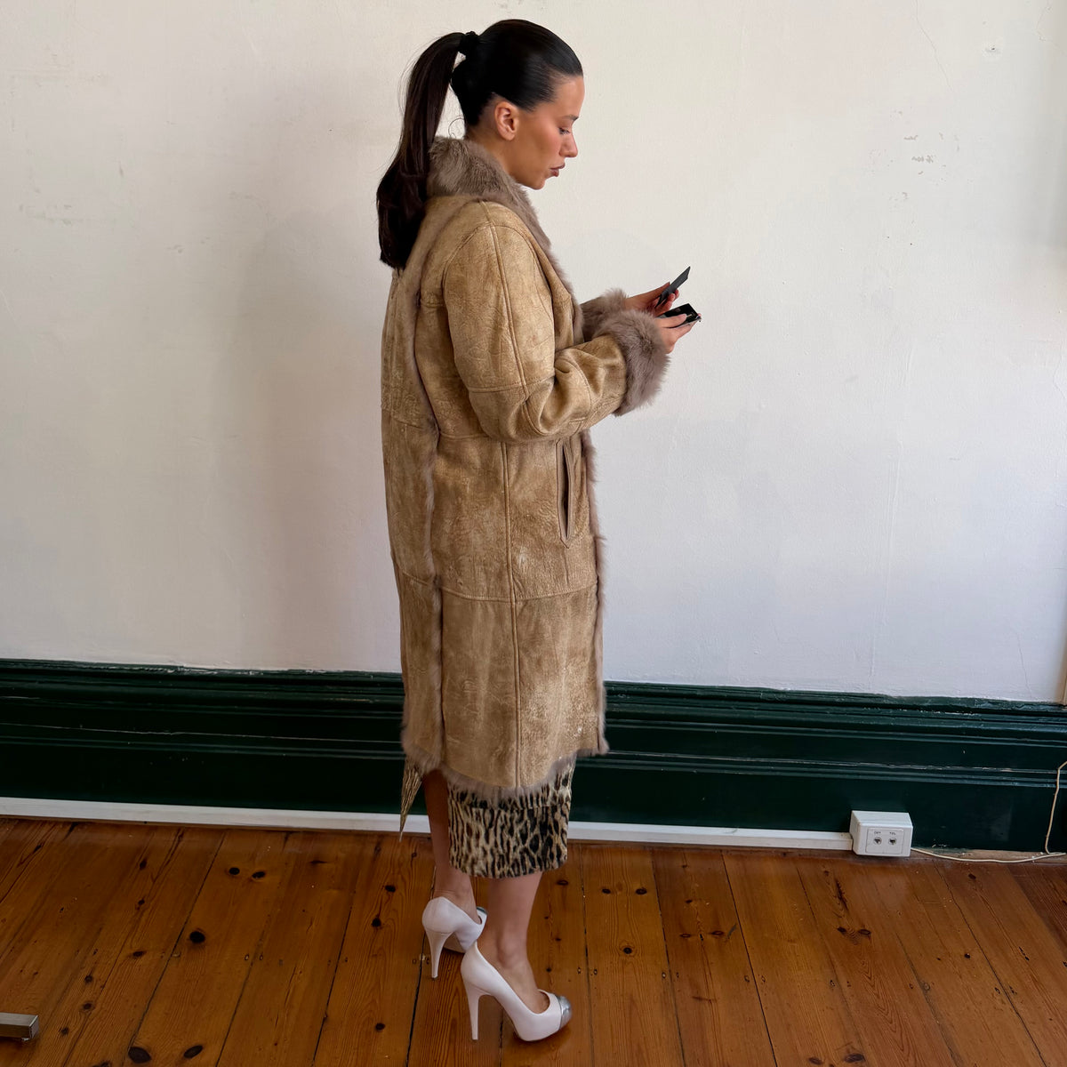 Vintage Fur Lined Coat