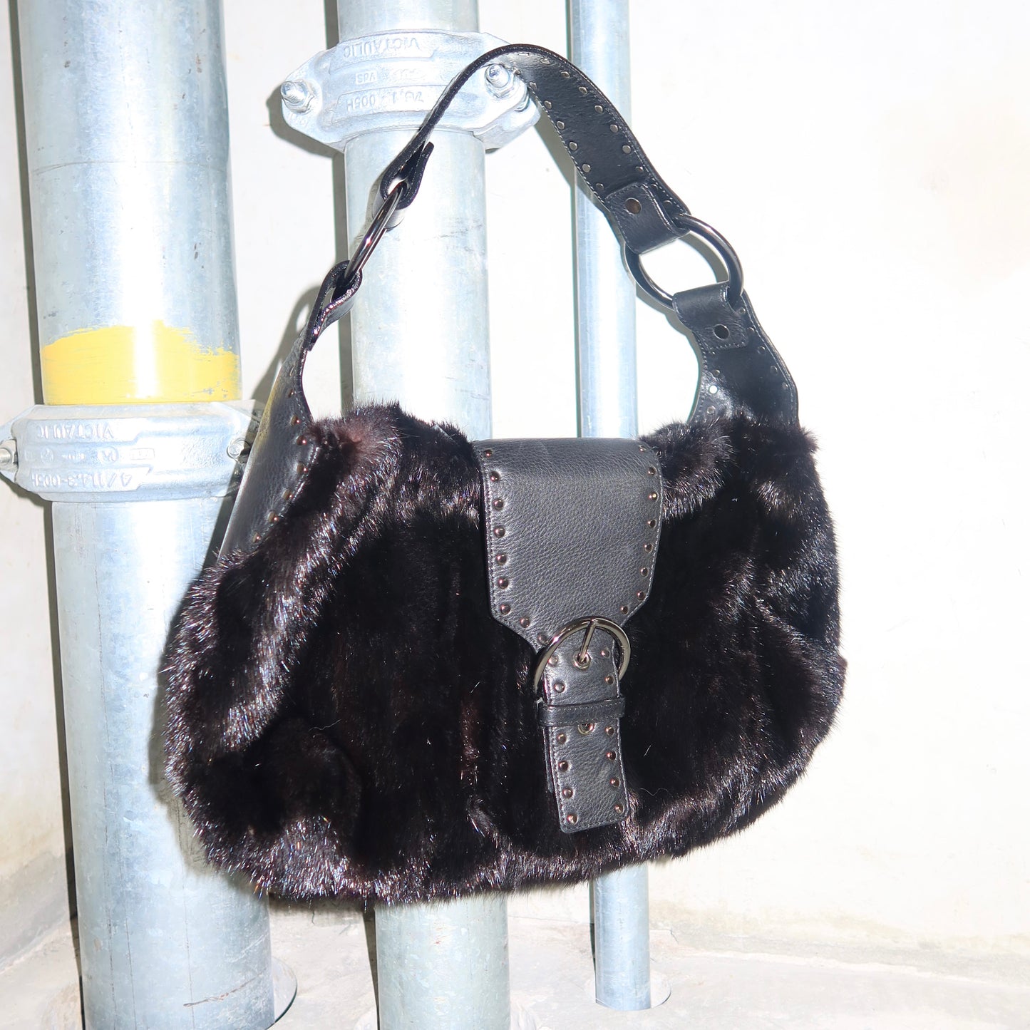 Vintage Mink Fur Studded Bag