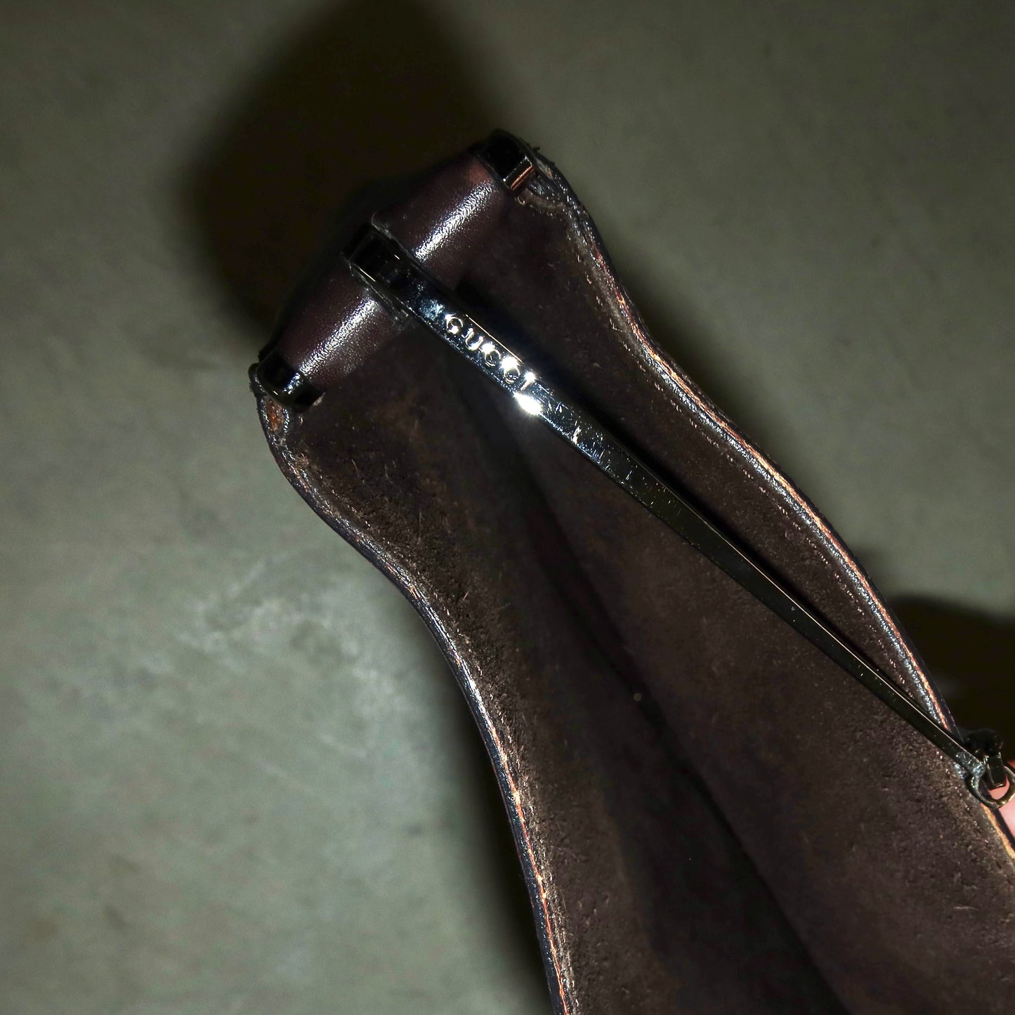 Gucci Brown Leather Horsebit Handle Bag