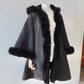 Bruno Magli Shearling Cape Coat