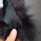 Vintage Black Real Fur Collar
