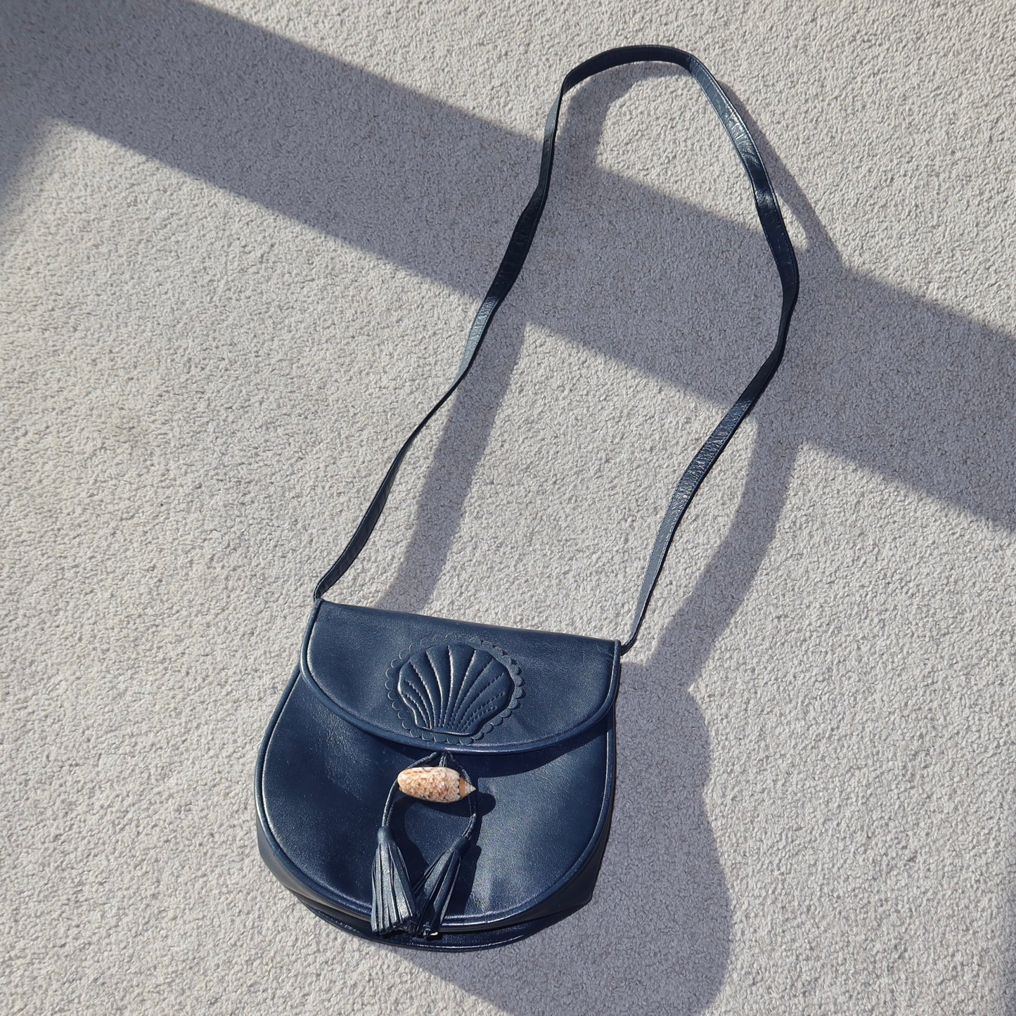 YSL Rare Navy Crossbody Shell Bag