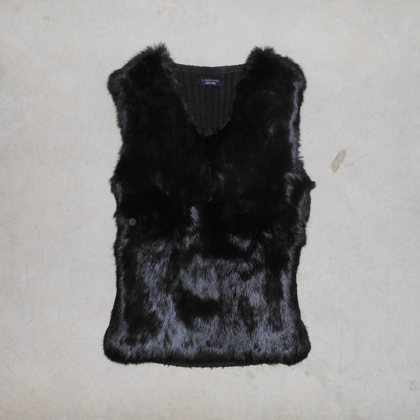 Vintage Real Fur V Neck Top