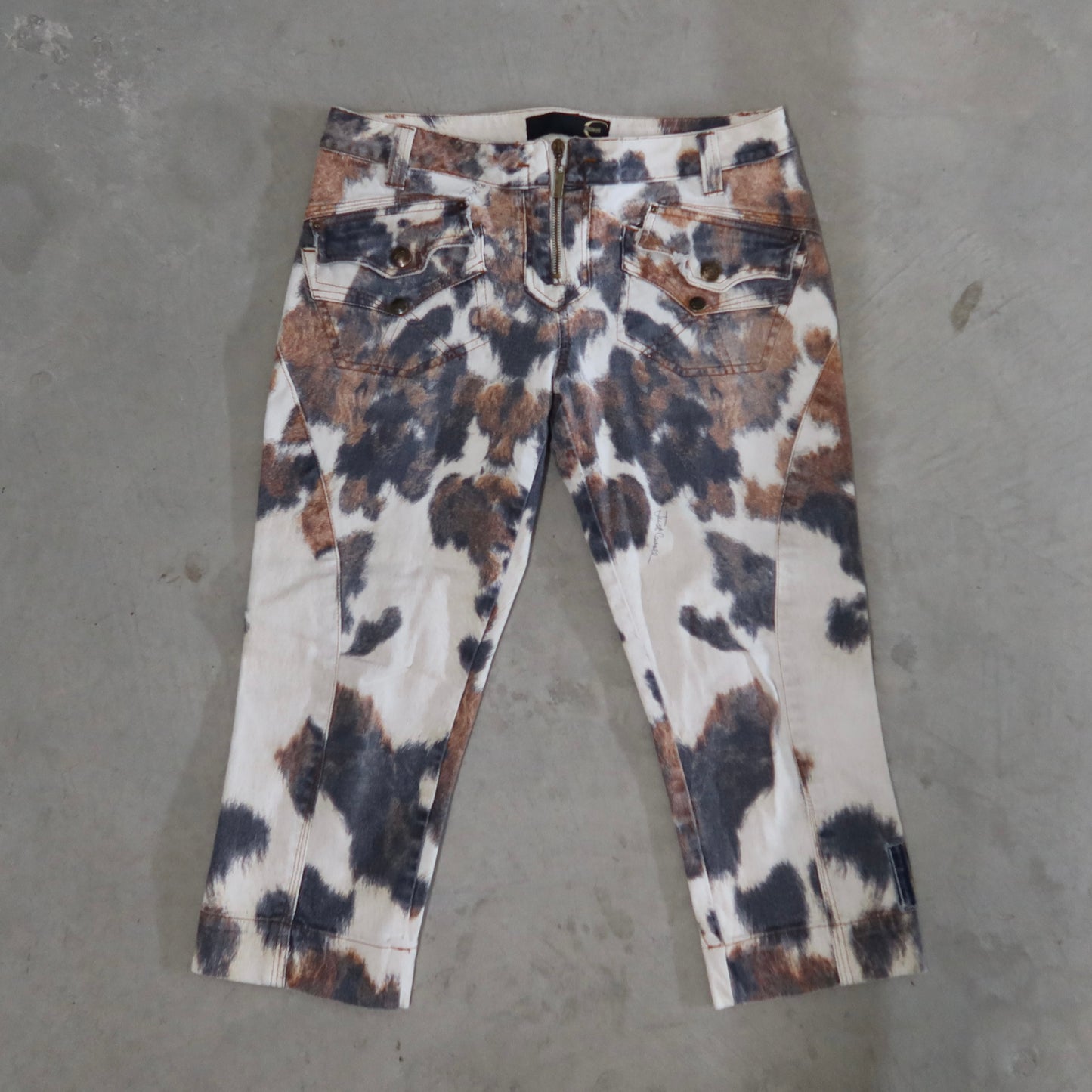 Just Cavalli Cow Print Capris