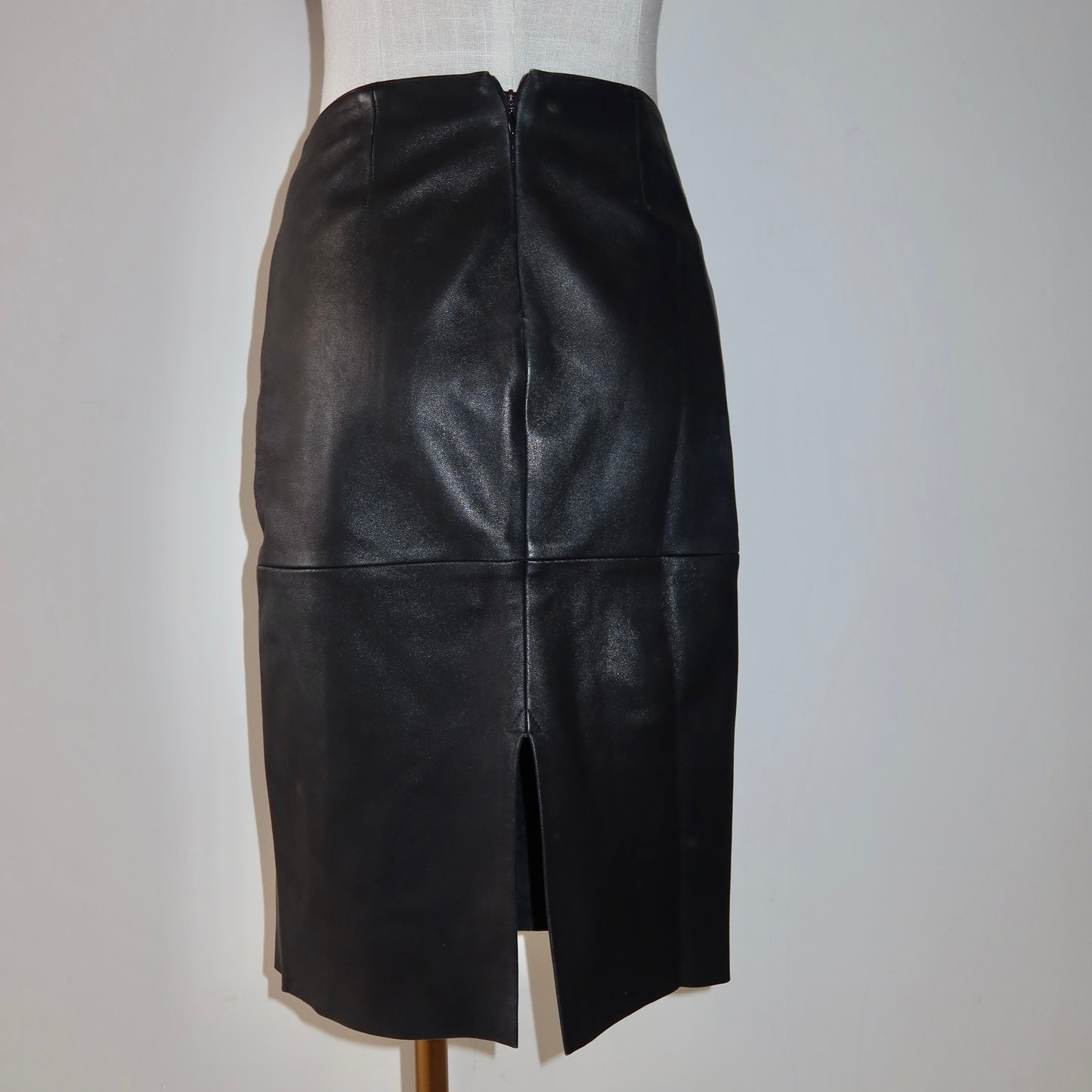 Emporio Armani Lamb Leather Column Skirt