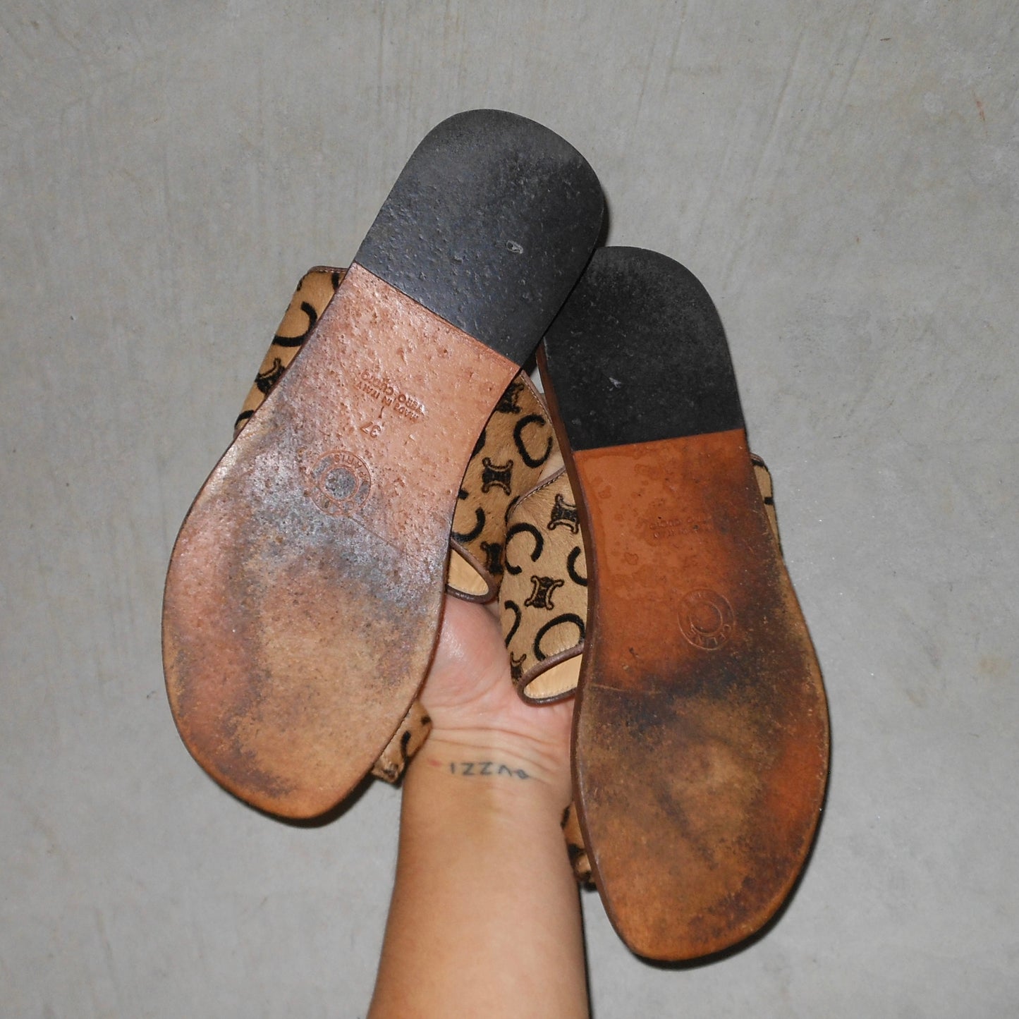 Celine Cowhide Macadam Sandals (37)