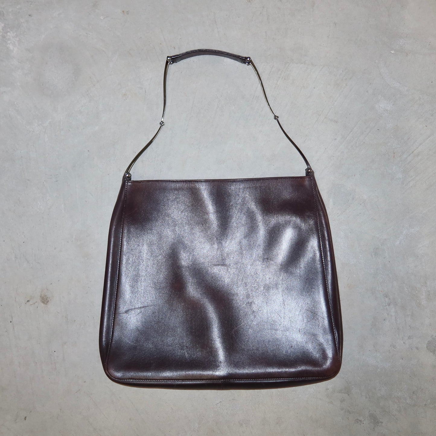 Gucci Brown Leather Horsebit Handle Bag