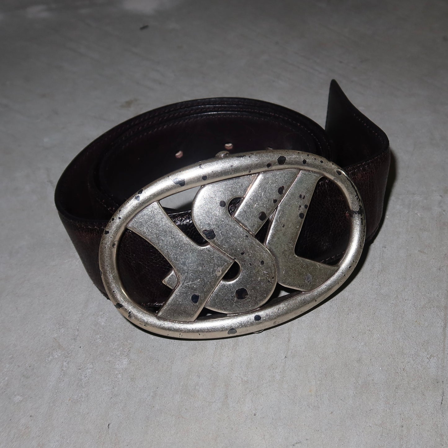 YSL AW2003 Brown Leather Belt (Unisex)
