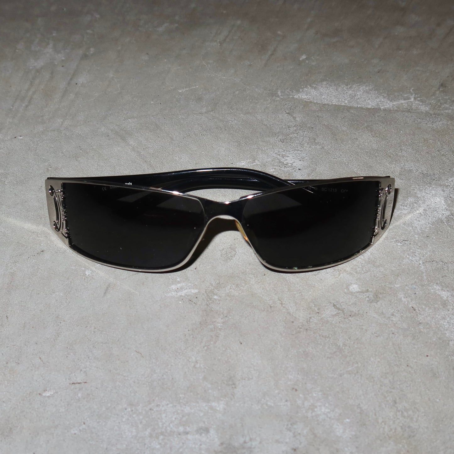 Celine Black and Silver Triomph Sunglasses