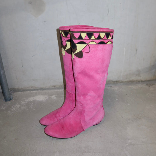Emilio Pucci Pink Suede Boots